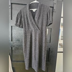 Maggy London Charcoal Ribbed Midi Dress